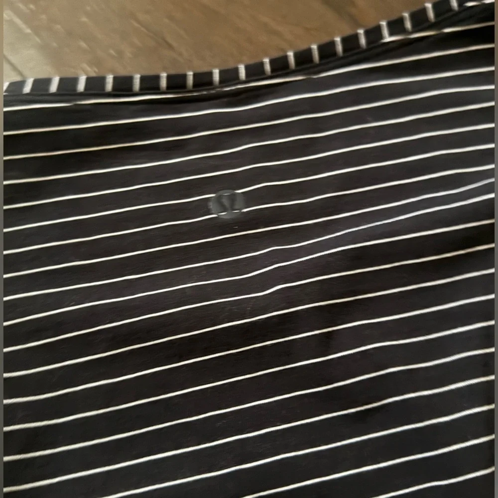 lululemon athletica Black and White Striped Long Sleeve Tee